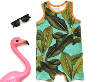 Summer Romper, Tropical Romber, Baby Boy Romper, Trendy baby romper