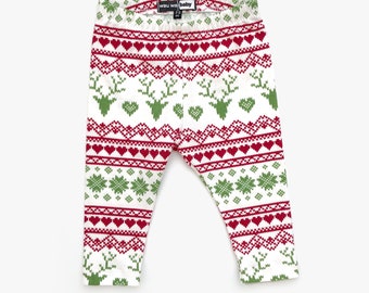 christmas leggings, ugly sweater leggings, baby girl leggings, baby boy leggings, holiday leggings, baby christmas outfit