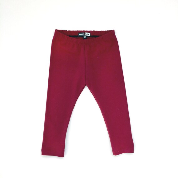 maroon baby leggings