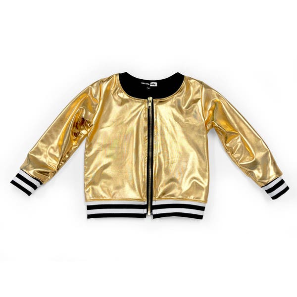 Metallic Bomber Jacket Etsy
