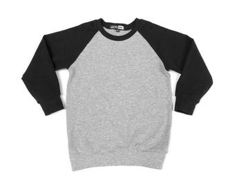 Black and Grey cuffed raglan, baby boy shirt, baby boy clothes, toddler boy shirt, toddler clothes, baseball tee, toddler boy clothes