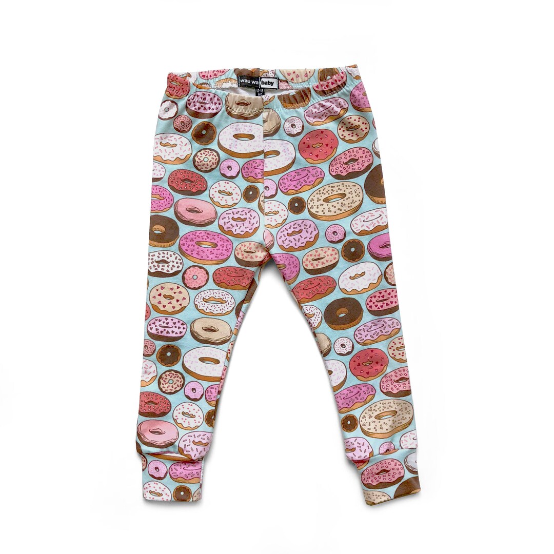 Donut Leggings, Cuff Legging, Baby Leggings, Toddler Leggings, Donut