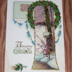 1911 Merry Christmas Embossed Printed in Germany Divided Back Vintage Post Card Postkarte Carte Postale
