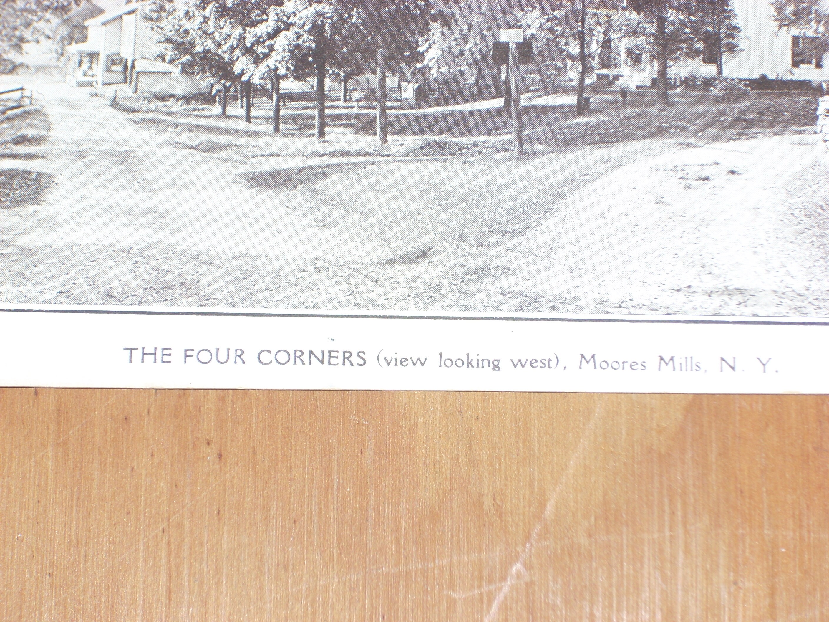 Vintage 1912 Post Card the Four Corners view Looking West Moores Mills