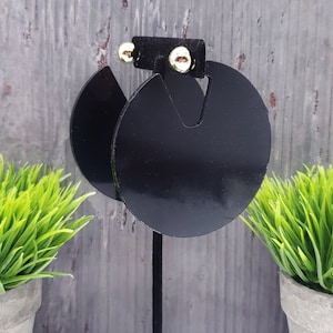 Black Transparent Lucite Earrings / Statement Earrings / Big Earrings / Transparent Earrings / 70s Style Earrings / Lucite Earrings