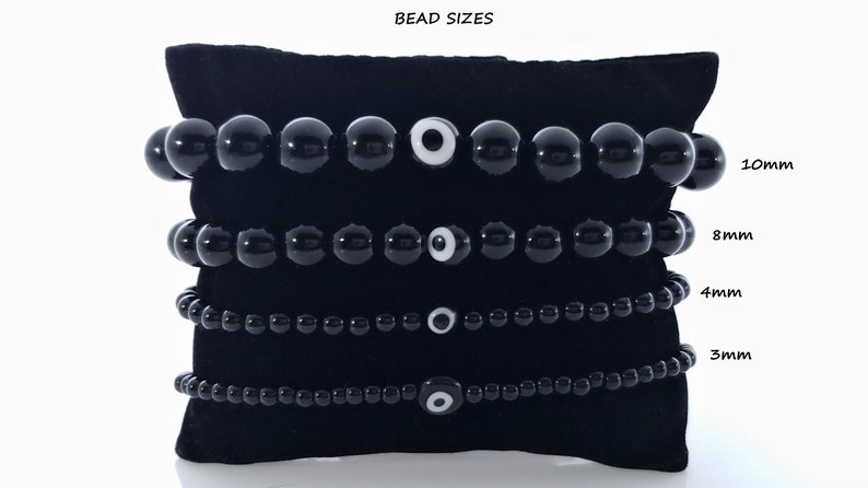 Gemstone Evil Eye Bracelet for Him Mens Black Bead Bracelet Mens Bead Bracelet Mens Bracelet Protection Bracelet Evil Eye Bracelet
