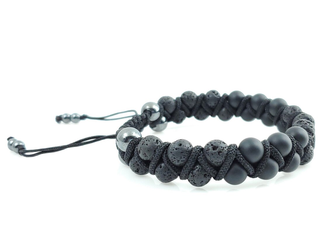 Double Shamballa Bracelet / Mens Double Row Black Multi Stone Etsy