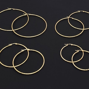 Gold Stainless Steel Hoop Earrings / Gold Hoop Earrings / Hoop Earrings / Hypoallergenic Hoop Earrings / Non Tarnish Hoop Earrings