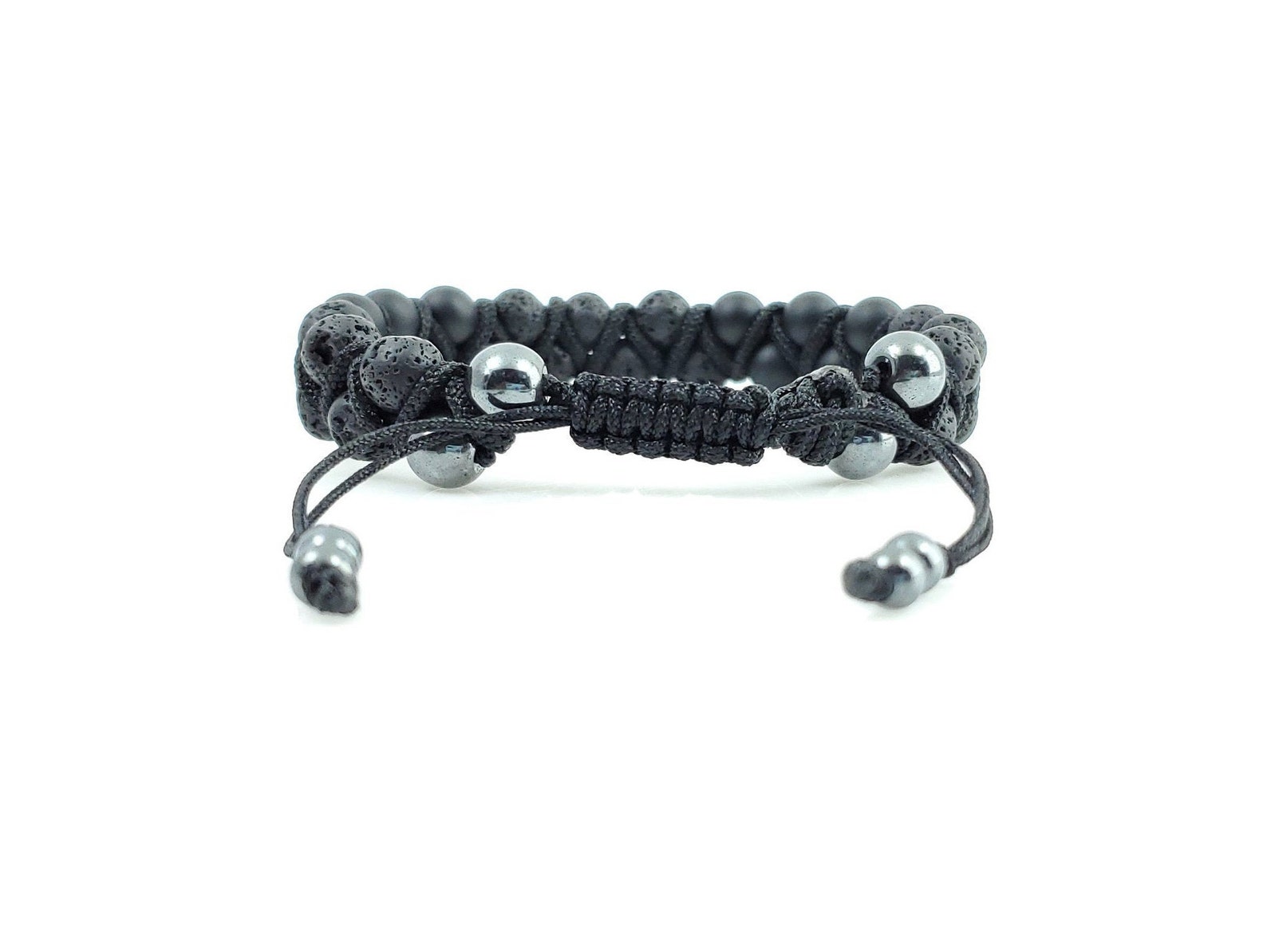 Double Shamballa Bracelet / Mens Double Row Black Multi Stone Etsy