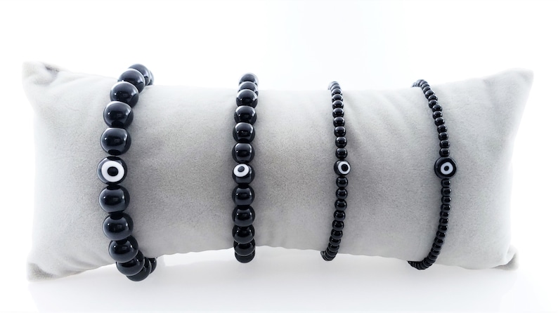 Gemstone Evil Eye Bracelet for Him Mens Black Bead Bracelet Mens Bead Bracelet Mens Bracelet Protection Bracelet Evil Eye Bracelet
