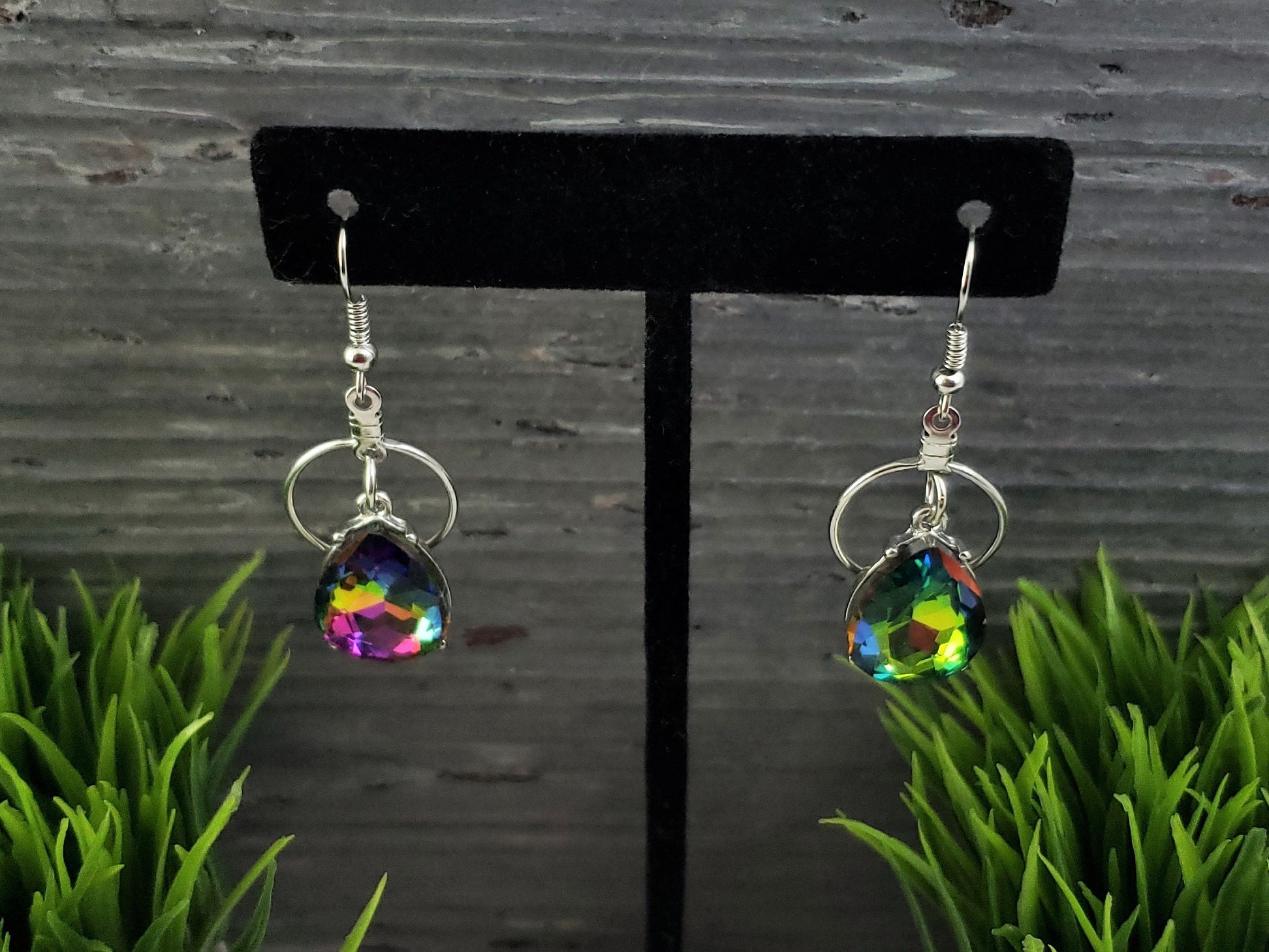 Hoop earrings with crystal deals dangles