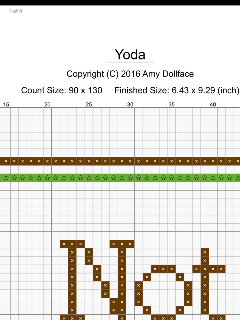 Buy 2 Get 1 Free...Coupon Code FREEPATTERN Yoda cross | Etsy