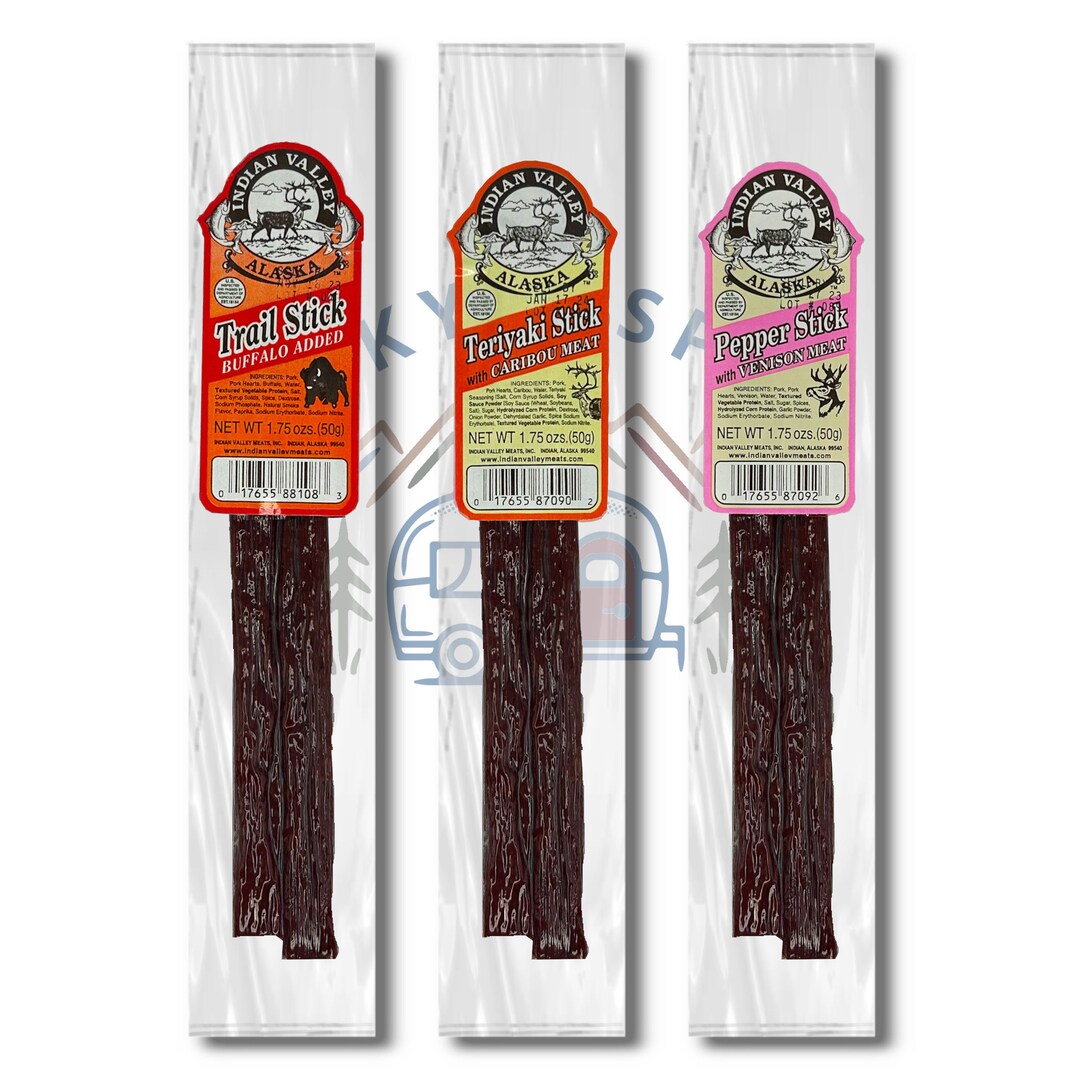 Alaskan Wild Game Meat Sticks Buffalo Trail Stick, Venison Pepper, or