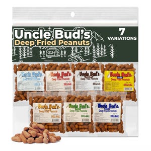 Uncle Bud&#39;s Deep Fried Peanuts In Shell | Hot and Spicy Peanuts, Flavored Nuts, Individual Nuts Snack Packs, Salted Peanuts in the Shell