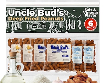 Uncle Bud&#39;s Deep Fried Peanuts In Shell (6-Pack), Mixed Nuts Individual Packs, Bulk Peanuts