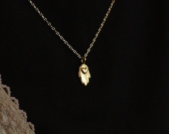 Gold Hamsa necklace hand made, Small hamsa heart charm pendant necklace, Chamsa hand symbol gold necklace, Lucky charm Hamsa silver necklace