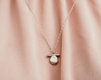 Silver unisex circle necklace, Delicate pendant necklace for her, Silver necklace unisex, Tribal textured necklace, Modern necklace for her