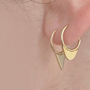 Petite créole, petite créole en or, petite créole en argent, boucle d'oreille simple, boucles d'oreilles assorties, créole en or, boucle d'oreille géométrique