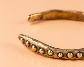 Brass cuff bracelet, Open statement bracelet, Adjustable mens cuff bracelet, Unique sterling silver cuff,  Hand made rustic cuff for women