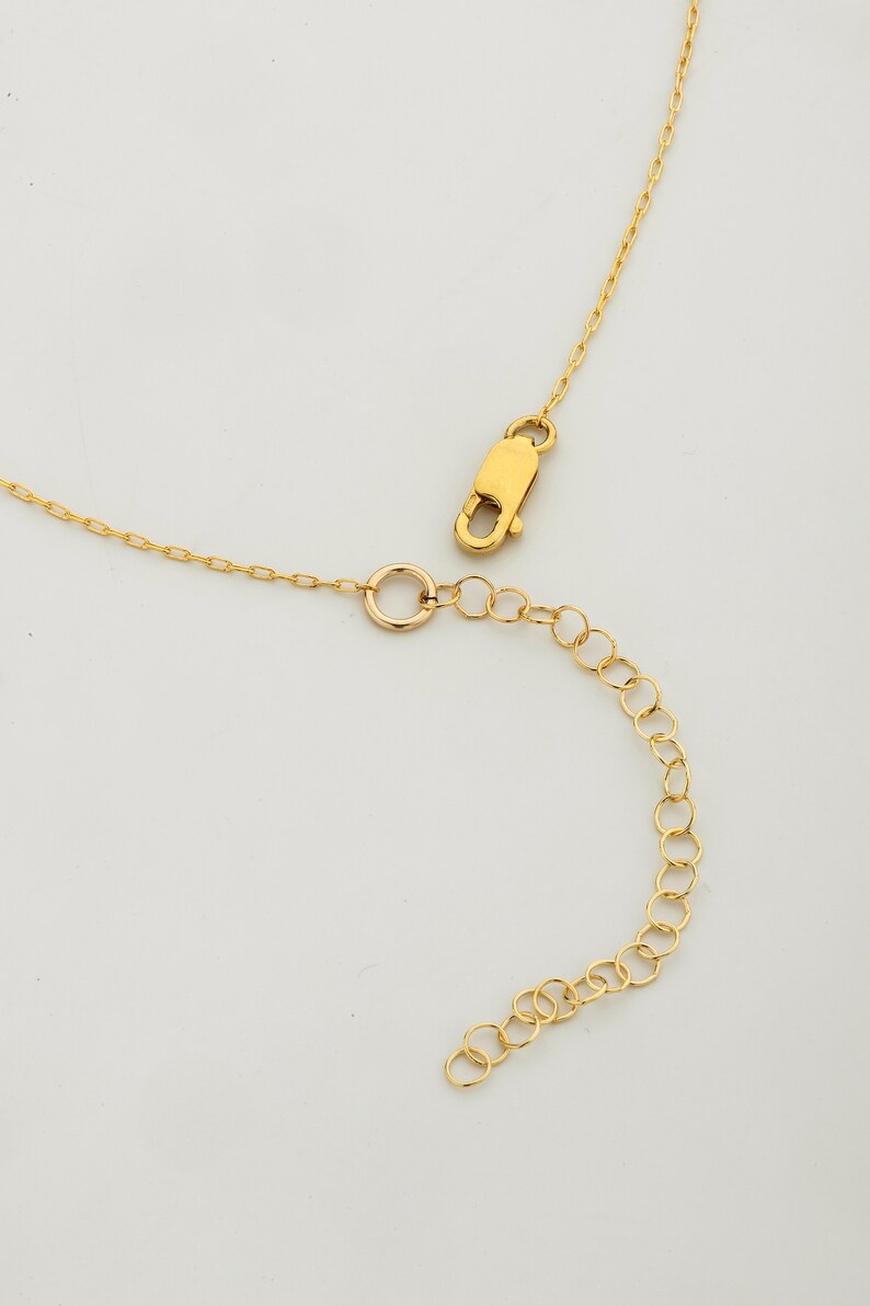 Raw delicate gold plated pendant necklace, Elegant minimalist silver choker necklace for her, Natural pendant necklace, Unique gold pendant image 8