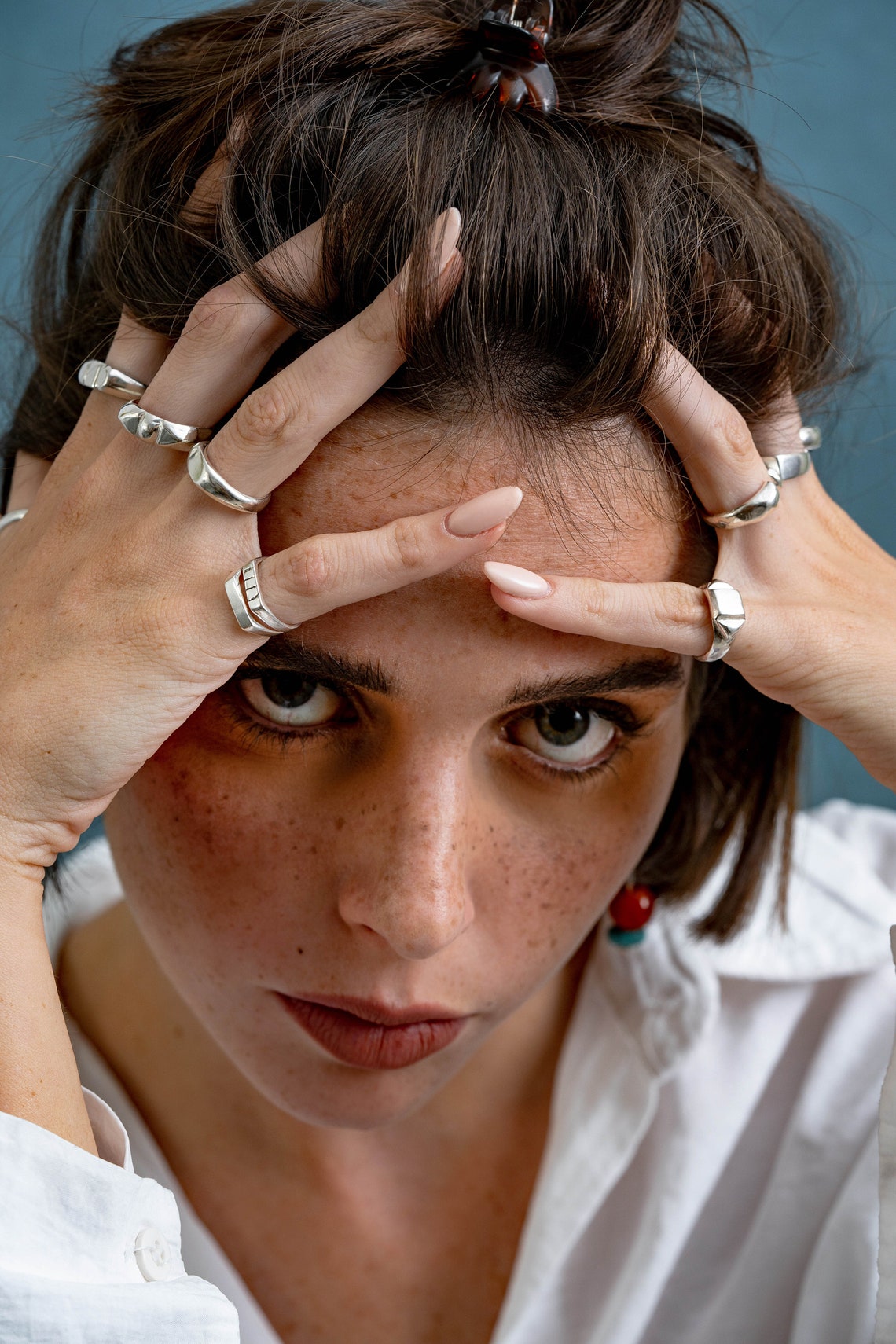 Women Pinky Ring Sterling Silver Pinky Ring Statement Etsy