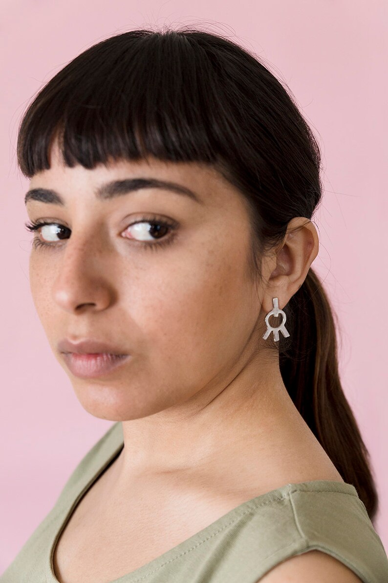 Unique stud earrings Evil eye earrings sterling silver Statement studs Silver studs Large silver stud earrings Evil eye studs large