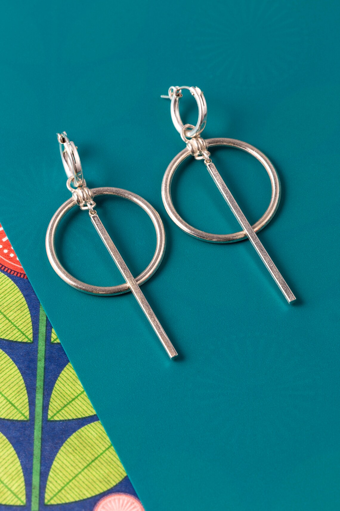 Silver Hoop Earrings Dangle Hoop Earrings Statement Hoops Etsy