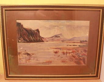 Antique Crag Lough England Northumberland Watercolour Painting A McCullagh 1912