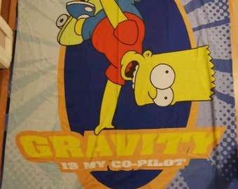 The Simpsons Gravity is my Co pilot Vintage Single Bed Duvet Cover & Pillow Set