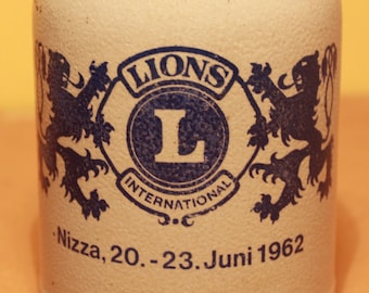 Rare Vintage Lions International Club Mug Tankard Nizza 20-23 Juni 1962 VGC 0.5L