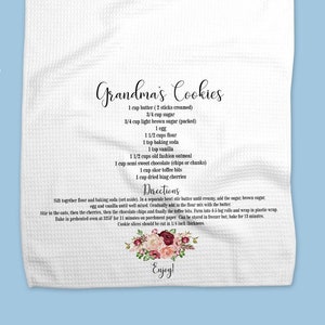 Grandma Recipe Kitchen Towel, Gift for Grandma, Grandma Gift, Heirloom Recipe Gift, Kitchen Towel Gift, Christmas Gift, Recipe Kitchen Towel