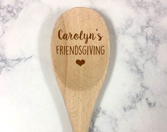 Personalized Friendsgiving Wooden Spoon, Friendsgiving Gift, Thanksgiving Spoon, Friendsgiving Spoon, Friendsgiving, Fall Wooden Spoon