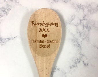 Friendsgiving Wooden Spoon, Friendsgiving Gift, Thanksgiving Spoon, Friendsgiving Spoon, Friendsgiving Party Favor, Fall Wooden Spoon
