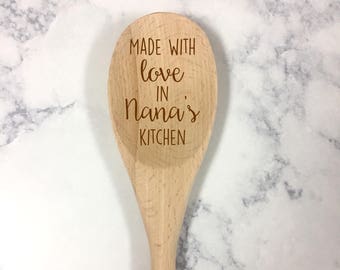 Made with Love in Nana's Kitchen Spoon, Nana's Kitchen, Wooden Spoon Gift, Gift for Nana, Spoon Gift for Nana, Mothers Day