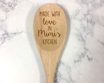 Made with Love in Mimi's Kitchen Spoon, Mimi's Kitchen, Wooden Spoon Gift, Gift for Mimi, Spoon Gift for Mimi, Mothers day