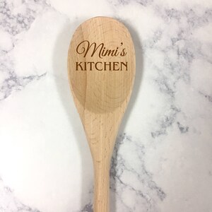 Mimi&#39;s Kitchen Wooden Spoon, Gift for Mimi, Birthday Gift, Spoon for Mimi, Mimi Keepsake Gift, Mimi Towel, Mimi Spoon, Christmas Gift