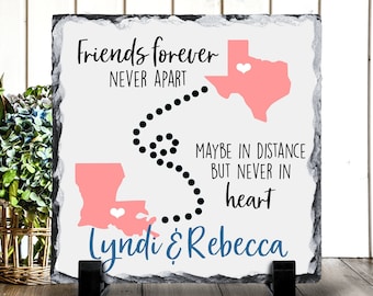 Personalized Friends Forever Slate, Best Friend Plaque, Best Friends Gift, Long Distance Best Friend Keepsake Gift, Friendship Decor