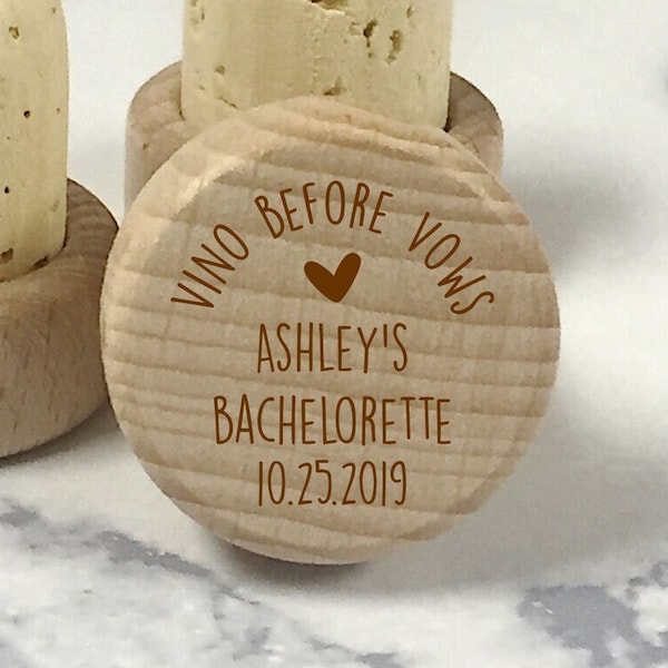 Vino Before Vows Bachelorette Wine Cork, FREE Organza Bags, Bach Wine Stopper, Bachelorette Wine Cork, Wine Favor, Unique Bachelorette Favor