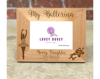 Personalized Ballerina Picture Frame, My First Recital Photo Frame, Recital Gift for Dancer, Dancing Themed Picture Frame, My Ballerina