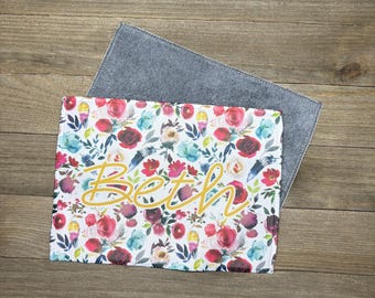 Microfiber Lined Cleaning Cloth, Personalized Floral Touch Screen, Phone and glass Lens Cleaning Wipe