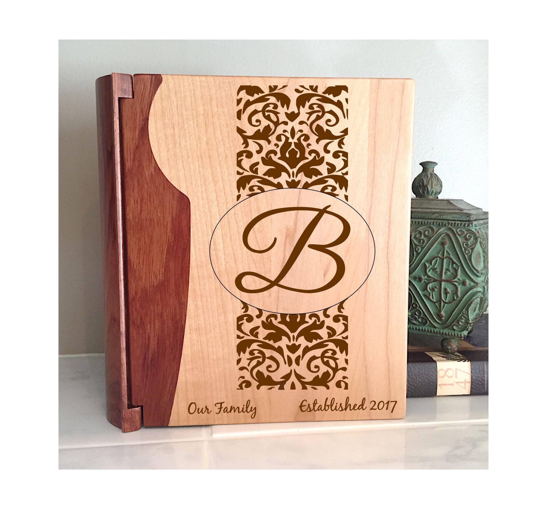 Wooden Photo Album Personalized Photo Album Rustic Home Etsy