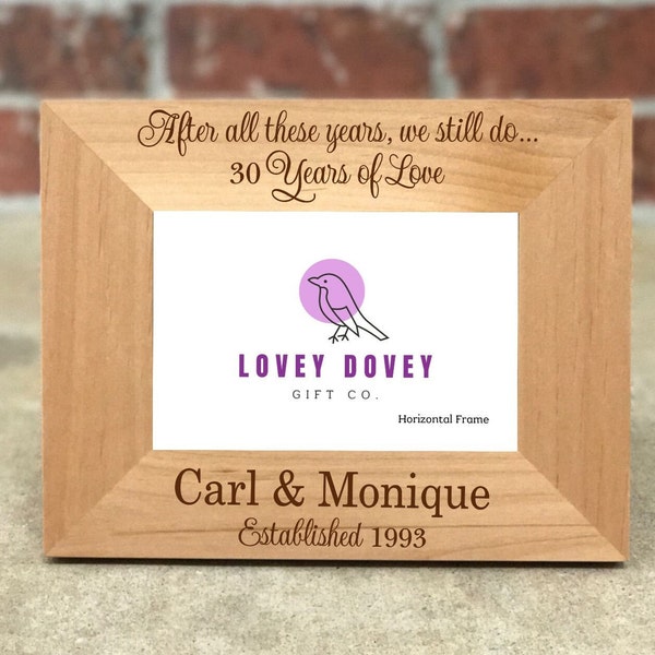 30th Wedding Anniversary Picture Frame Etsy