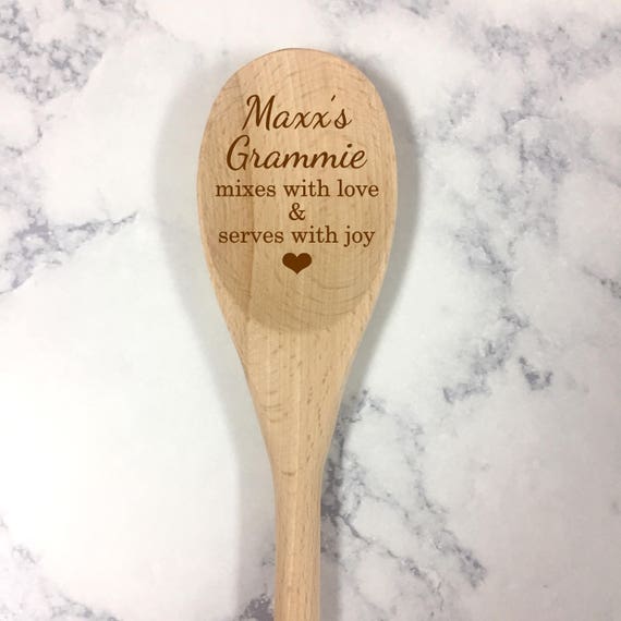 Hecha CON AMOR Diseño Personalizado Laser grabado Cuchara De Madera