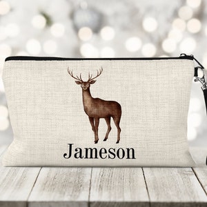 Personalized Deer Zipper Bag, Deer Crayon Bag, Hunting Crayon Bag, Snack Zipper Bag, Deer Pencil Bag, Boy Pencil Bag, School Pencil Bag