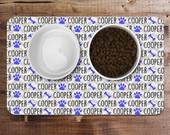 Personalized Pet Food Placemat, Pet Food Mat, Dog Placemat, Cat Placemat, Name Placemat, Pet Bowl Mat for Food and Water, Gift for Pet Lover