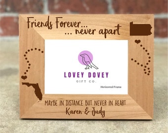 Personalized FRIENDS FOREVER Picture Frame, Gift for Friend, Long Distance Friendship, Friendship Frame, Birthday Gift, Keepsake frame