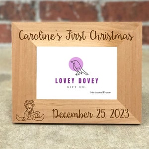 Baby&#39;s First Christmas Picture Frame, Baby Christmas Keepsake, Baby&#39;s First Christmas, Rustic Christmas Decor, Christmas Picture Frame