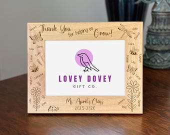 Personalized Teacher Appreciation Picture Frame Gift, Teacher Gift Thank You for Helping Us Grow Class Photo Frame Teacher Appreciation Gift