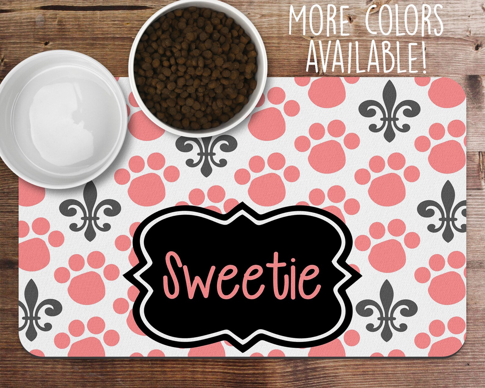 Personalized Pet Food Placemat Pet Food Mat Dog Placemat Etsy