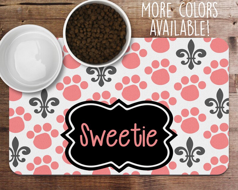 Personalized Pet Food Placemat Pet Food Mat Dog Placemat Etsy